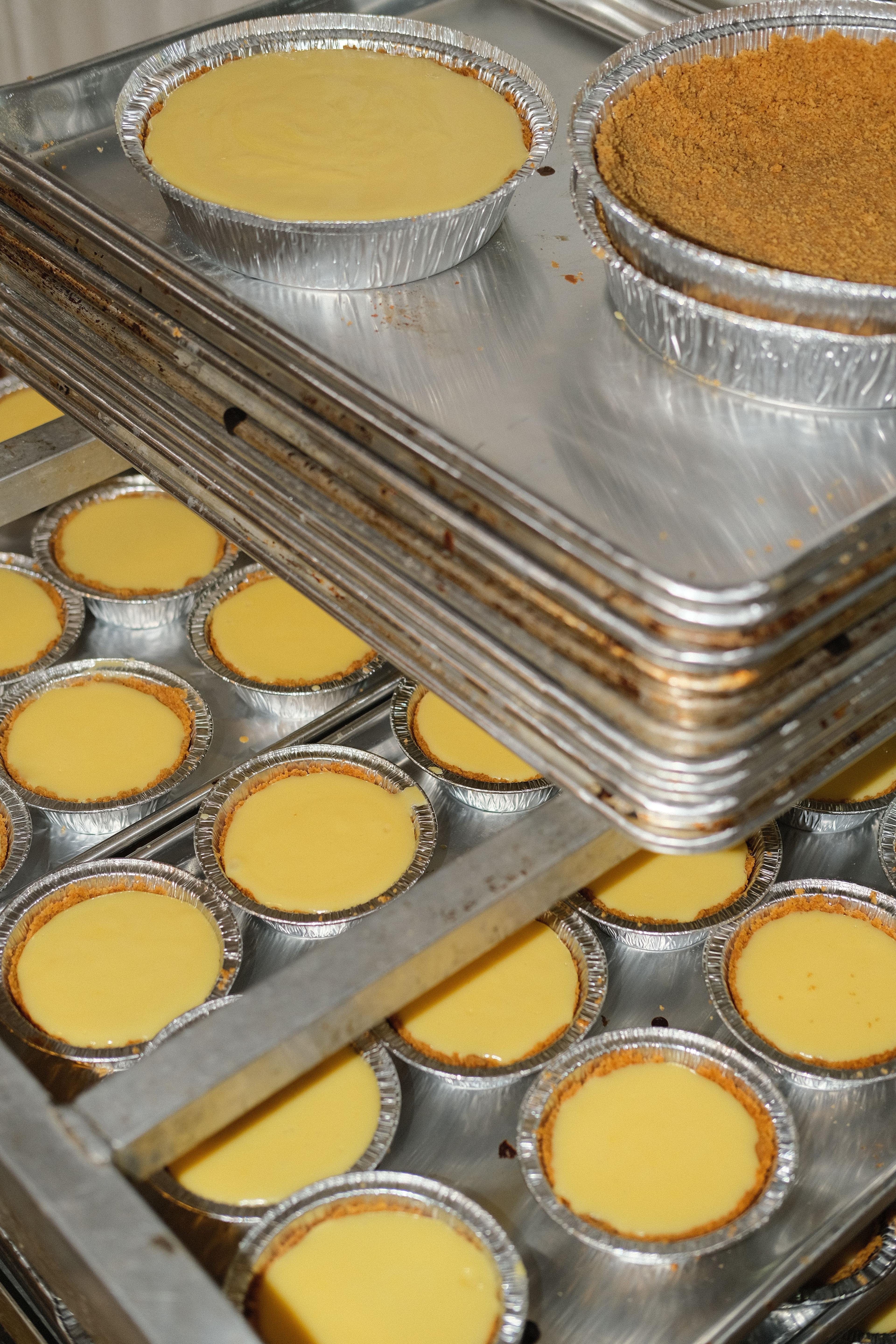 A tray of delicious key lime pies
