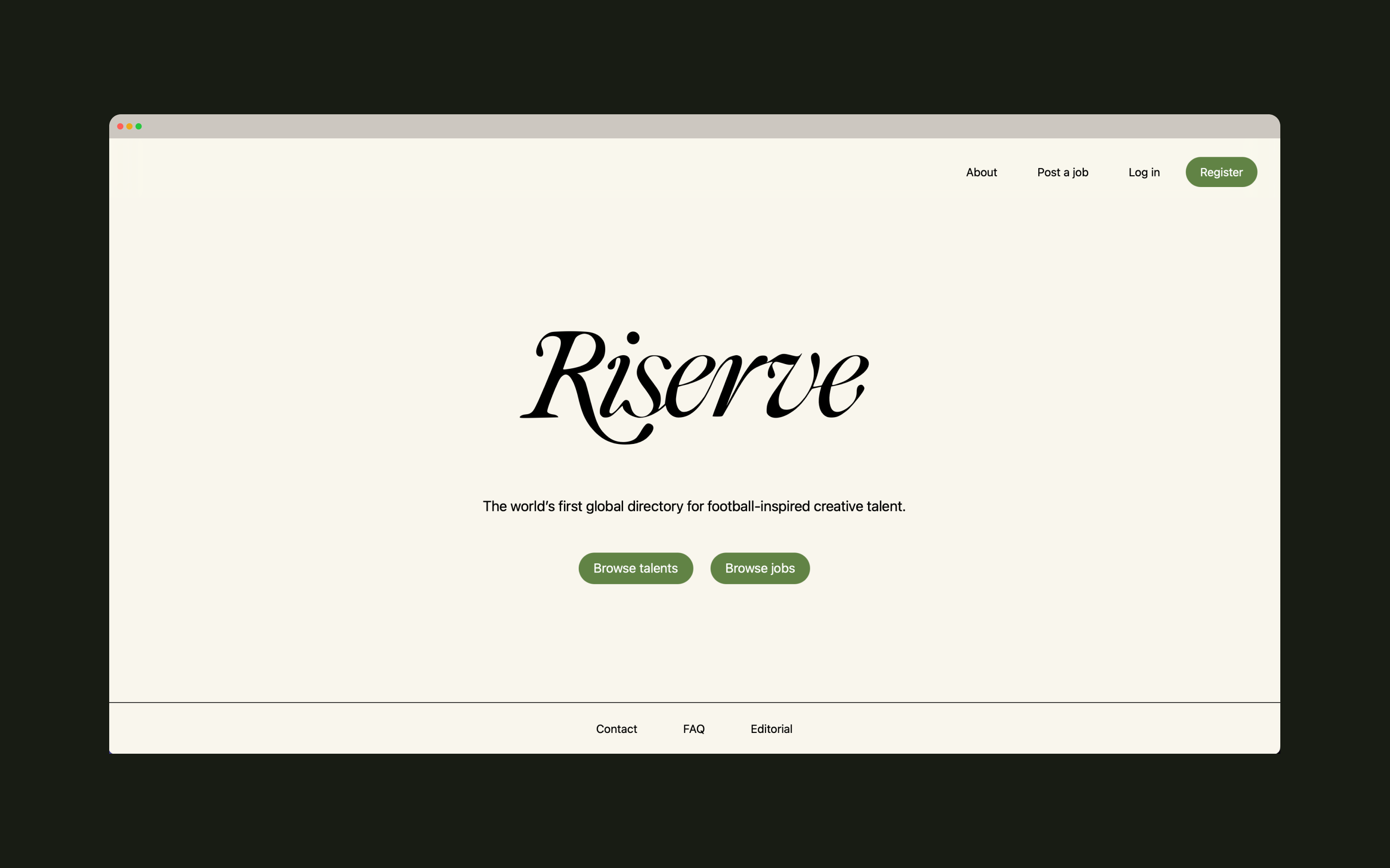 A screenshot of Riserve