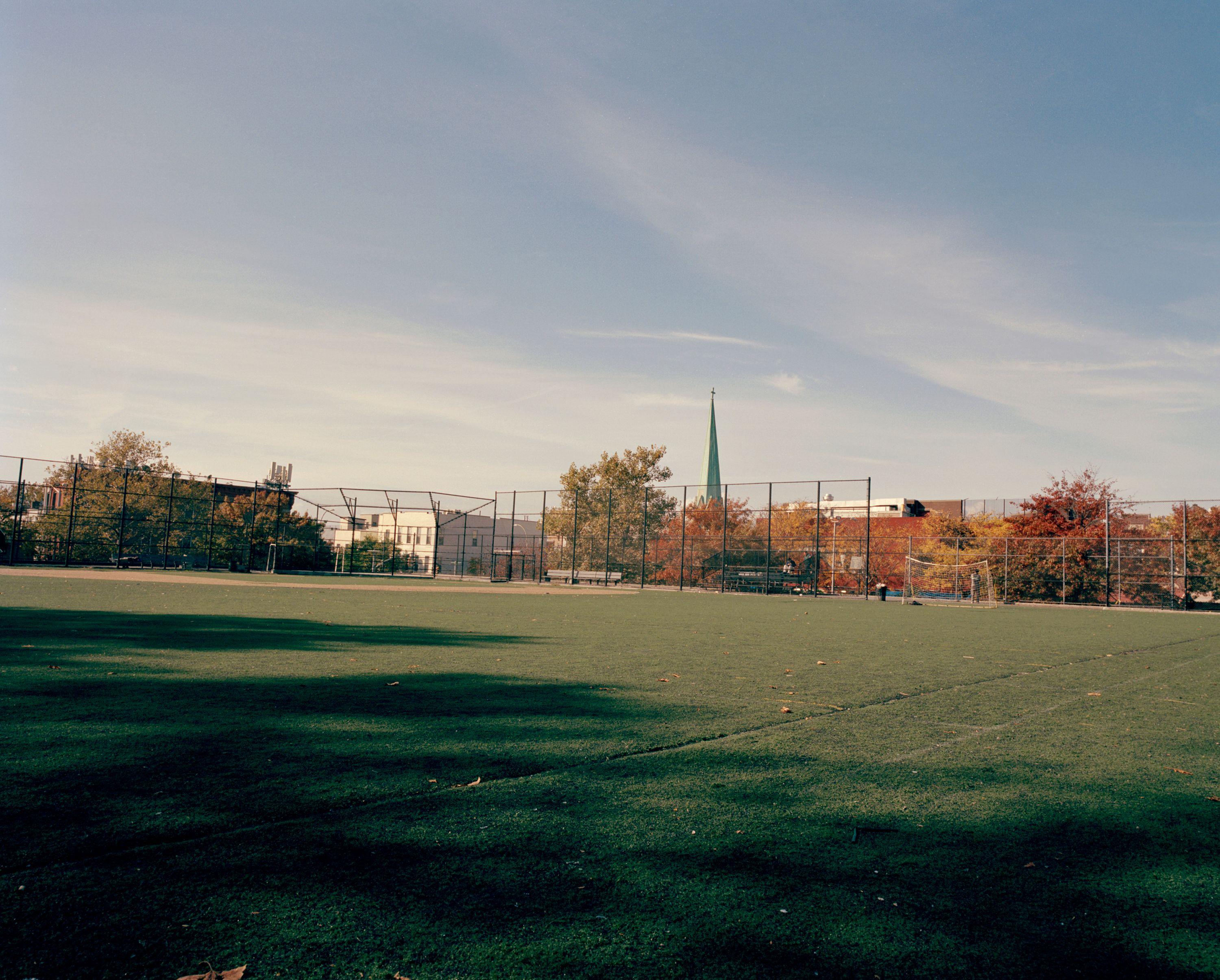A photo of a football pitch in Bushwick, New York